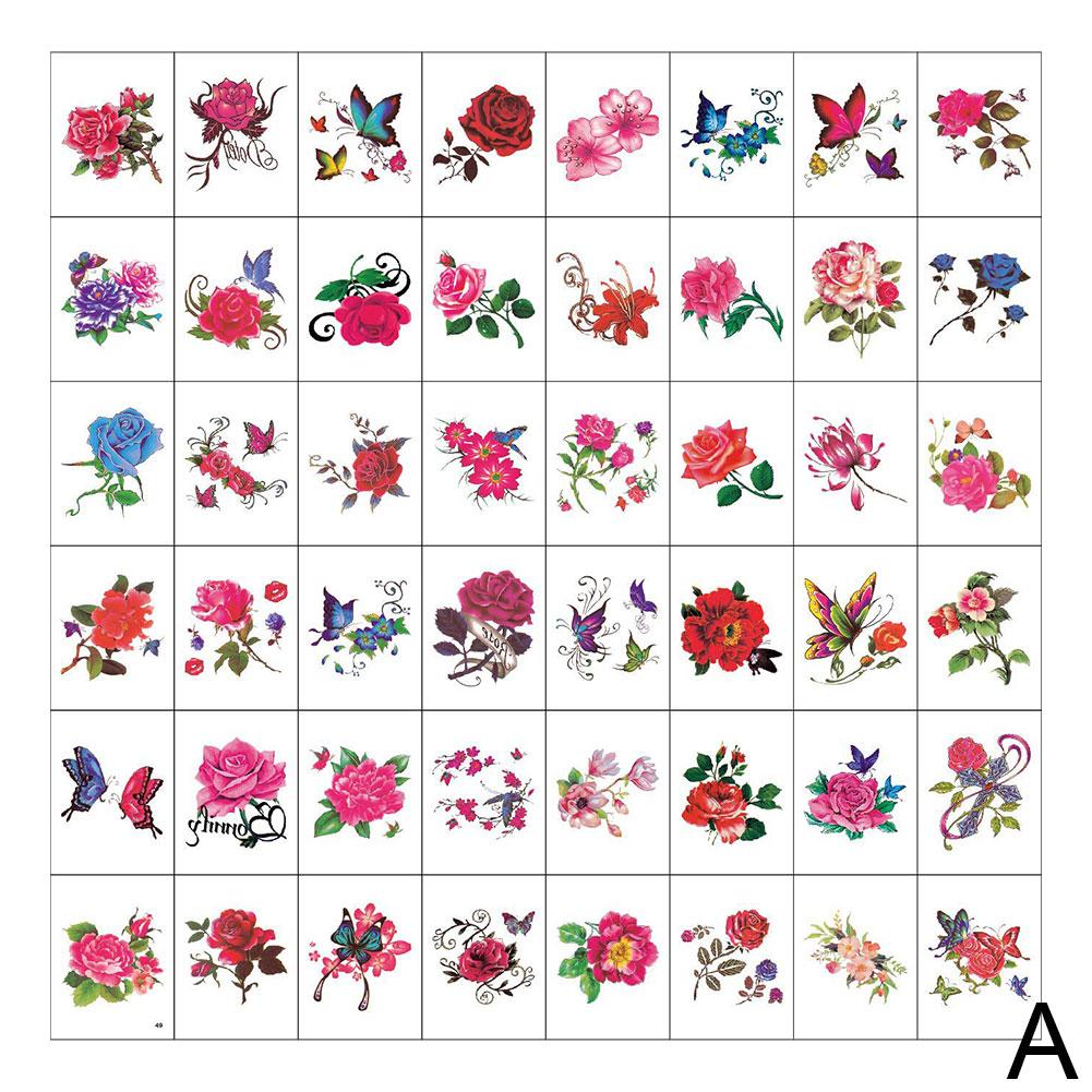 20/50pcs Waterproof Tattoo Stickers Sexy Simulation Collarbone Stickers Tattoo Butterfly Flower K9U6