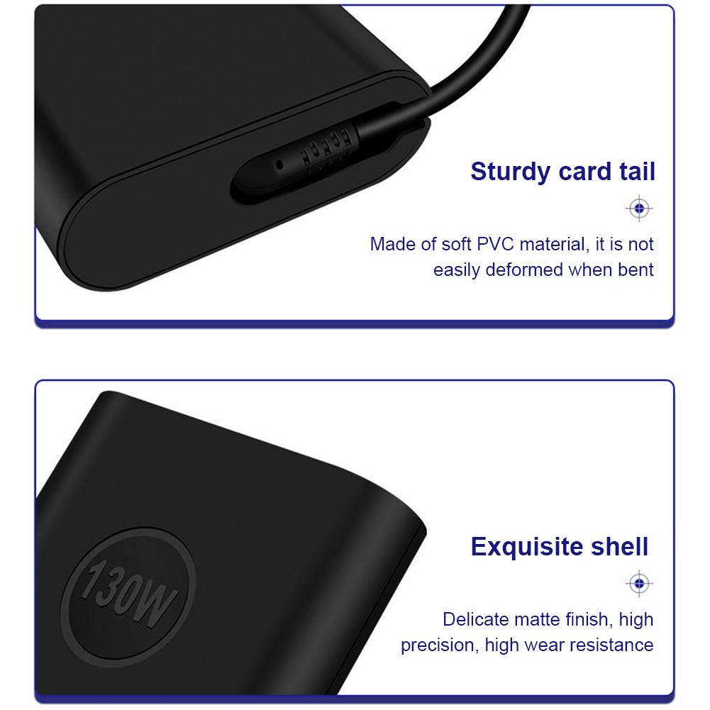 130W USB-C Typ C Laptop-Adapter 20V 6.5A AC Laptop-Adapter für Dell XPS 15 9500 9510 9520 für Dell XPS 17 9700 9710 9720 9730