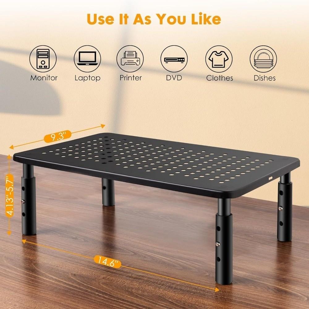 Heightening PC Monitor Holder Metal Laptop Cooling Bracket Multi-use Storage Rack