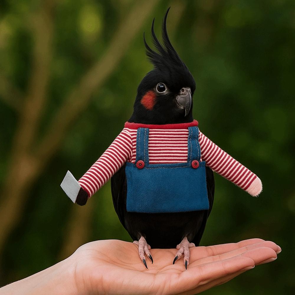 Breathable Birds Cosplay Outfit Stripe Pet Dressing Up Funny Parrot Role-playing Clothes Pet Party