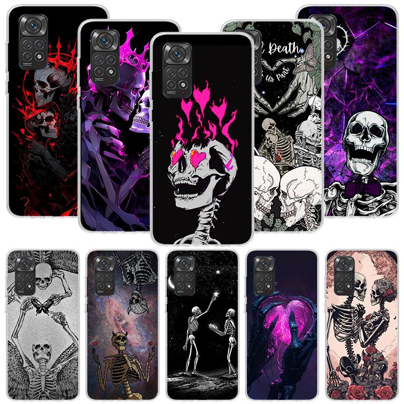 Anatomy Skeleton Heart Lovey Kiss Phone Case For Xiaomi Redmi Note 15 14 13 12S 12 Pro Plus 11S 11E 11 11T 10S 10 Art Soft Patte