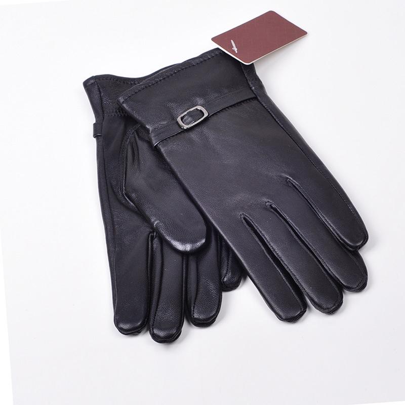 Winter Ladies Fashion Sheepskin Gloves Black Warm Authentic Leather Gloves Driving Motorcycle Dress Sports Work Leather Gloves