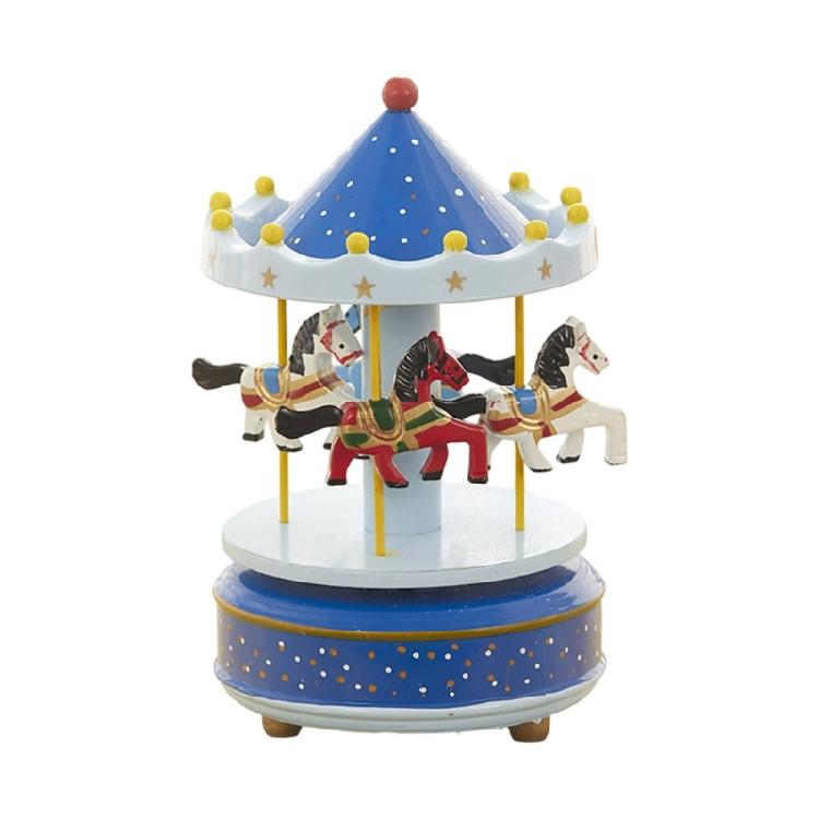 Hand Cranked Christmas Musical Carousels Box Ornament Wind Up Mechanism Music Box Ideal Gift Holiday Festives Decoration