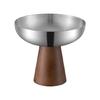 Wood Base And Stainless Steel Dessert Holder Elegant Serving Cup For Ice Cream Fruit Salad And Snacks