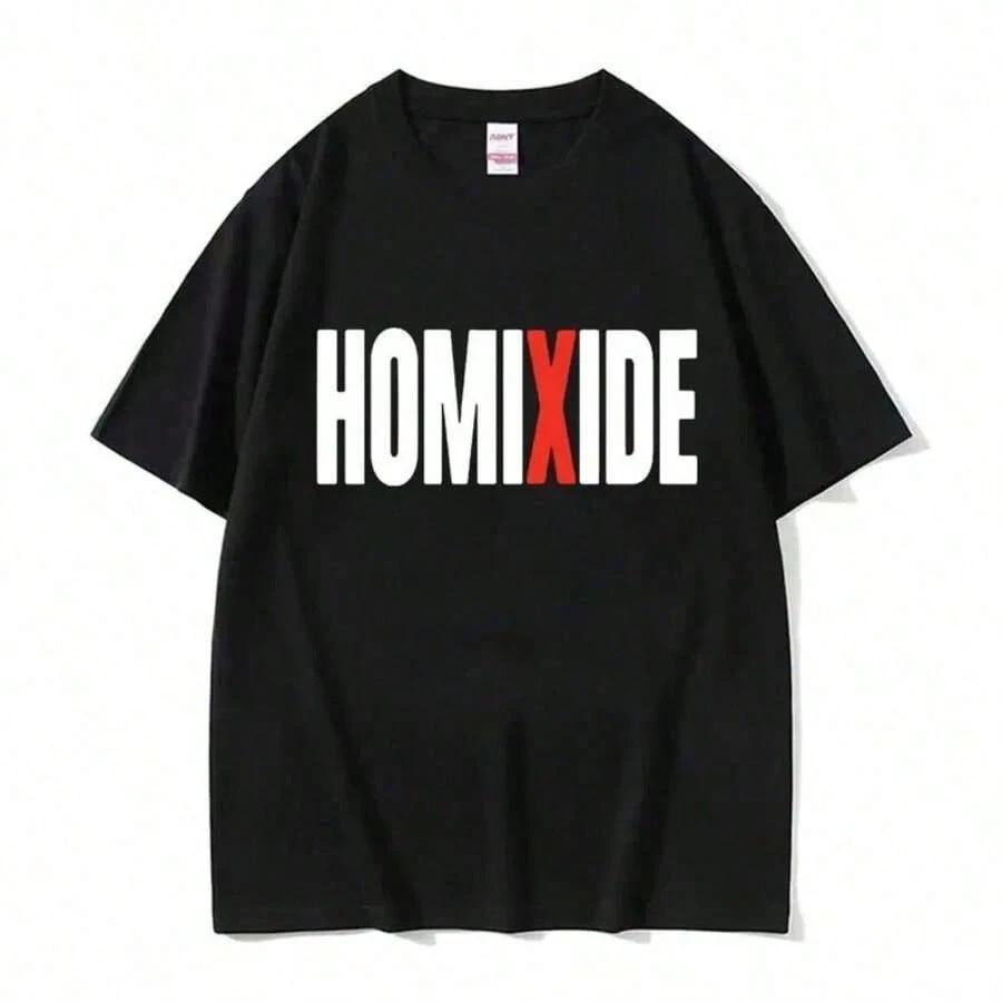 

Hip Hop Graphic Tee for Men Women HOMIXIDE Rapper Oversized TShirt 2025 Size Black and White TShirts for Mens 4XL