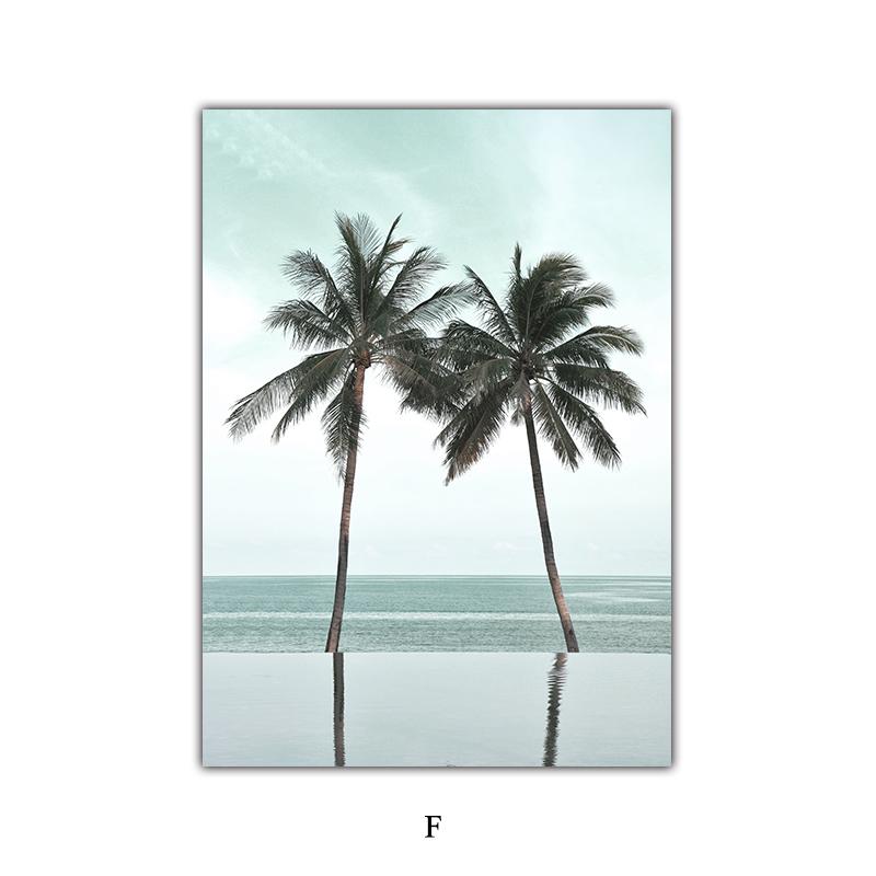 Seascape Canvas Painting Seagull Wall Pictures Ocean Art Prints Scandinavian Murals Mint Green Posters Living Room Decoration