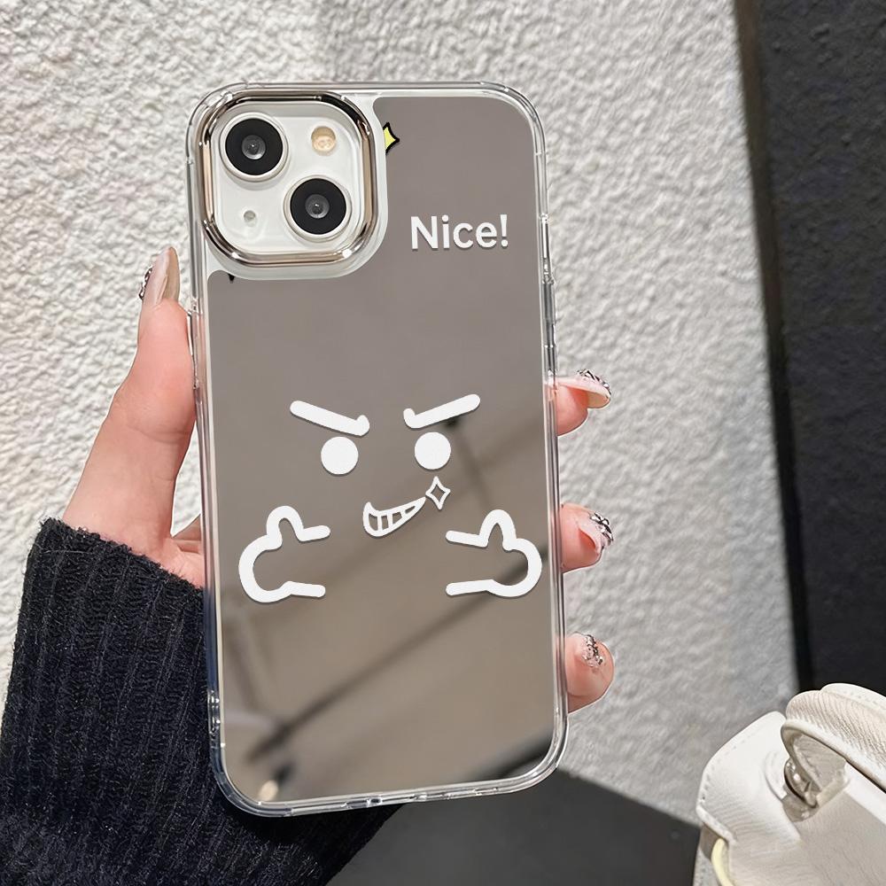 Love Makeup Mirror Phone Case For IPhone 17 16 15 14 13 12 11 Pro Max 13 12 Air 17E 16e Shockproof Clear Cases Coquea