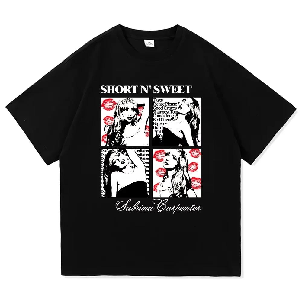 Sommer Neu Sabrina Carpenter Short N' Sweet Tour 2025 T-Shirt Mode Vintage T-Shirt Damen Hochwertig Atmungsaktiv Tees Shirt