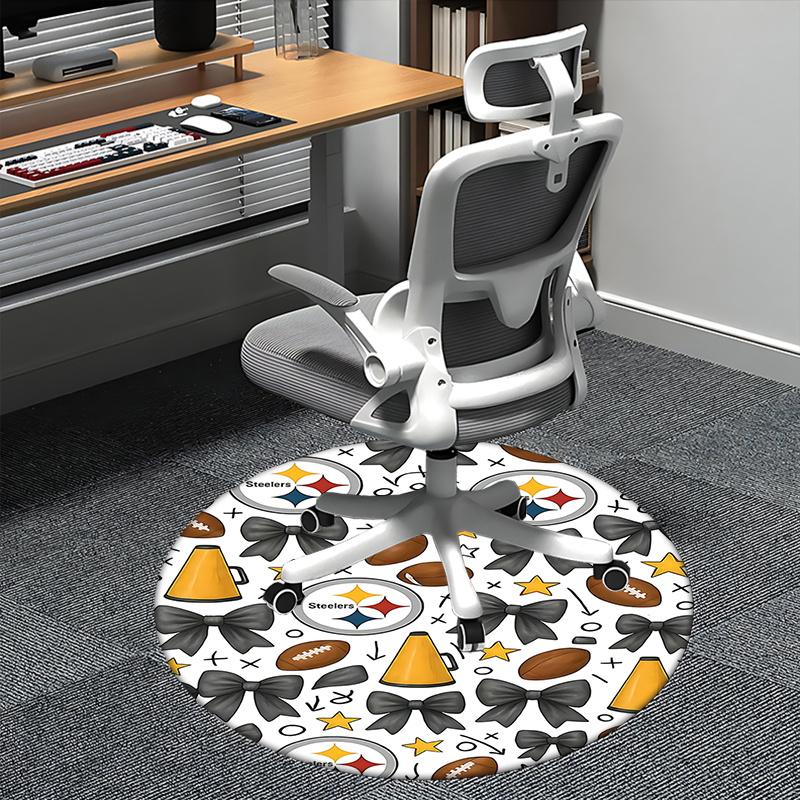 

Pittsburgh Steelers Chair Mat - Round Carpet for Home Decor, Sofa Rug, Office Mat, Gift for Football Fans, Suitable for Bedroom 80cm
