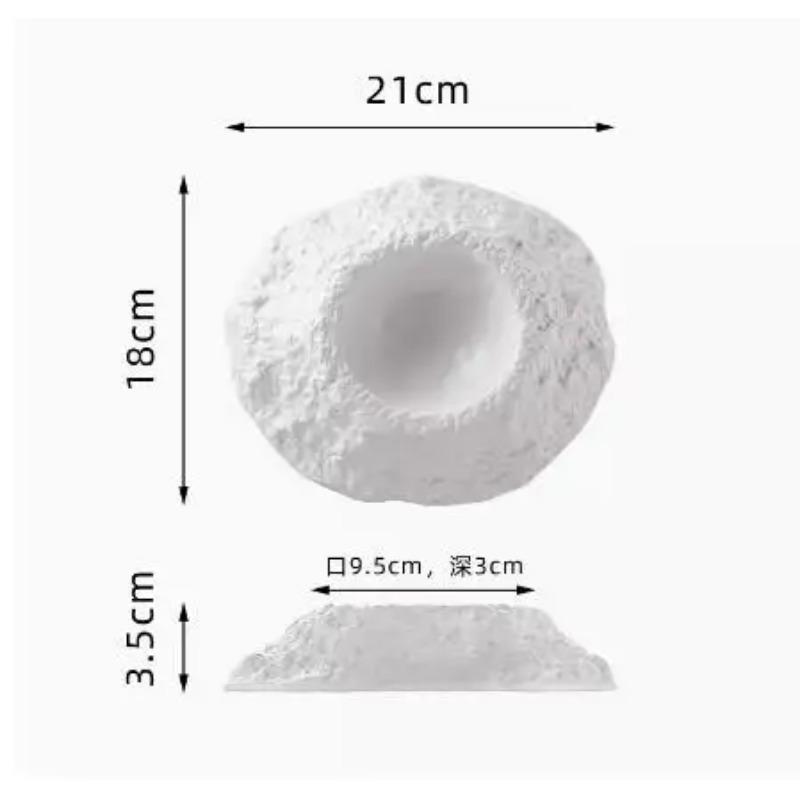 Volcano-shaped Black Deep Plate Creative Irregular Ceramic Tableware In Restaurant French Special-shaped Soup Plate Swing Plate