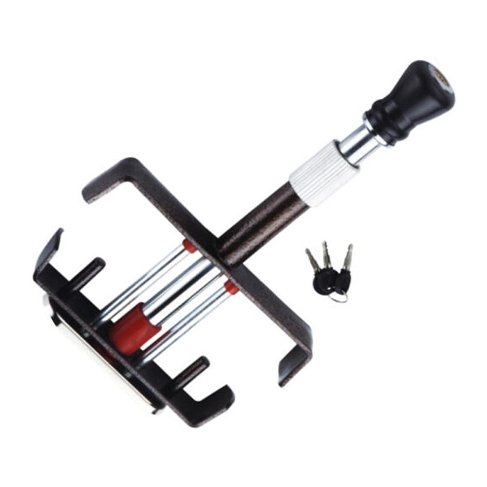Car Anti Theft Lock Retractable Foot Pedal Clutch Lock Heavy Duty Brake Pedal Lock with 3 Keys for Car Truck SUV Van