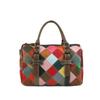 Textured Cowhide Handbag Contrasting Colors Casual Versatile Shoulder Messenger Boston Bag Travel Large-Capacity Bag