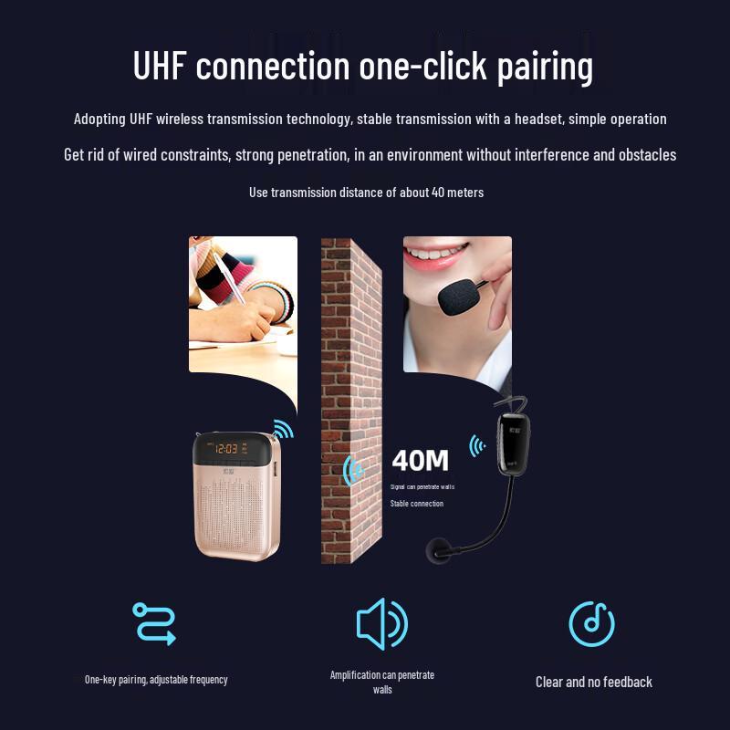 Soaiy S988 Portable Wireless UHF Amplifier Microphone