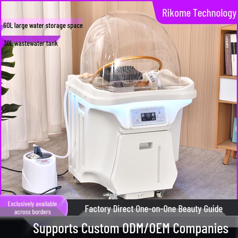 CNC Constant Temperature Shampoo Basin with Integrated Storage Tank and Steaming Hair Care Device
