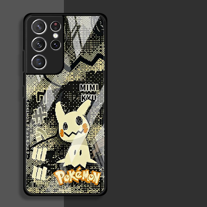 Cool Anime Pokemon Luxury Phone Cover Glass Case for Samsung Galaxy S25 Ultra S22 S21 S24+ S23+ S25+ S20 FE S23 Plus S24