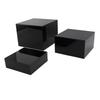 3 Stück Acryl Erhöhungen Displayständer Kubisch Ineinander steckbar für Desserttisch Buffet-Tische Essen Schwarz