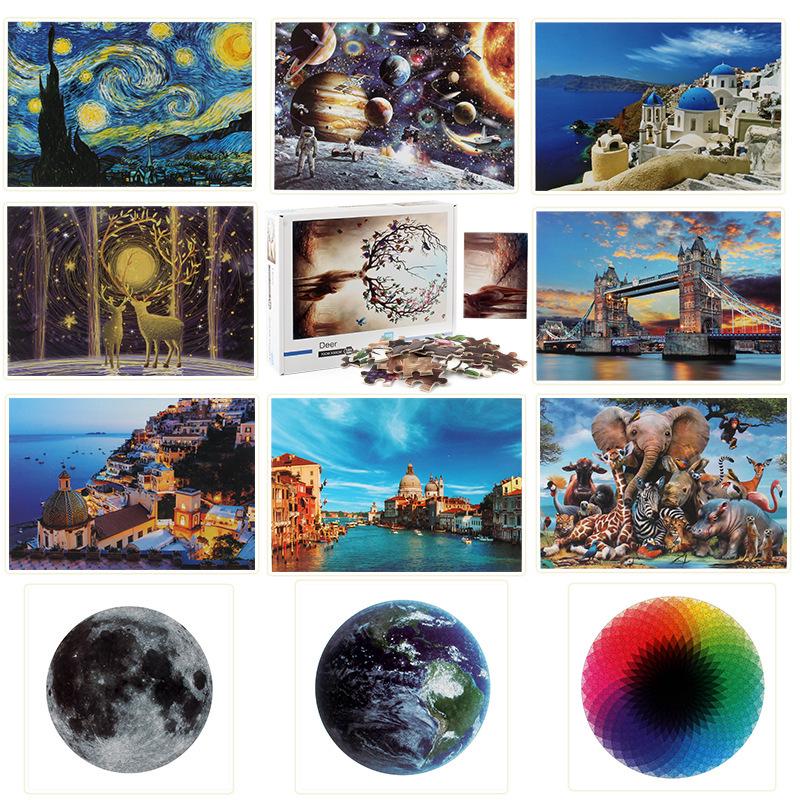 Qiwan 1000-Piece Animal & Landscape Jigsaw Puzzles for Adults & Kids