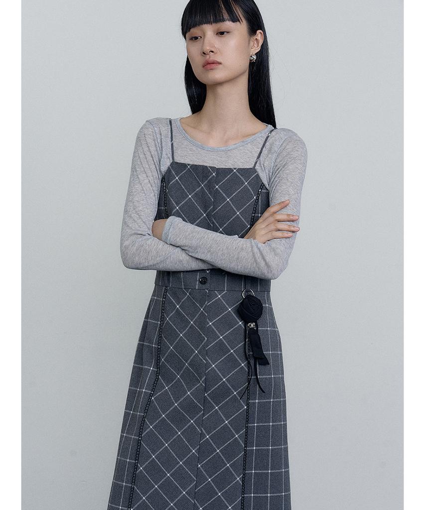 Make A Toast Check Pattern Sleeveless Maxi Dress Check Mbefop001Ck