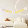 Baby Shower Girl Boys Happy Birthday For Home Decor Banner Daisy Banner Hanging Flag Party Flag