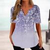 Sommer Lose V-ausschnitt Kurzarm Plissee Button Up Shirt für Frauen T-Shirts frauen