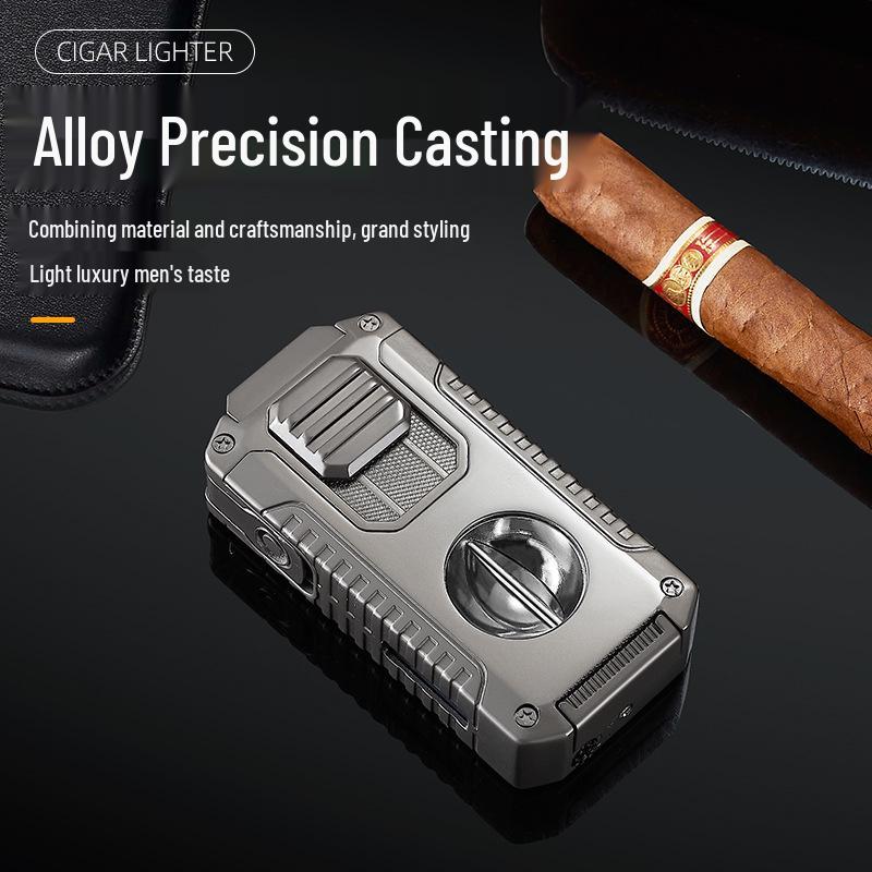 Triple Jet Cigar Lighter with V-Cutter & Puncher