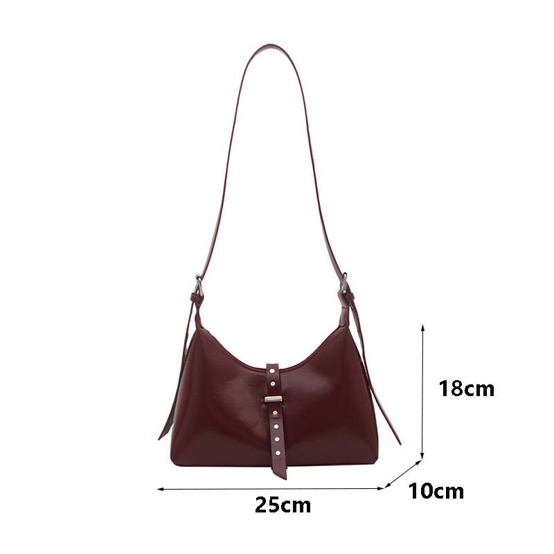 Autumn Vintage PU Hobos Shoulder Bags for Women Versatile Belt Design Ladies Crossbody Bag Simple Solid Color Female Handbags