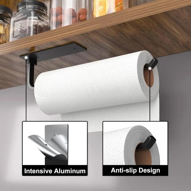 Under The Kitchen Cabinet Waterproof Matte Tissue Holder Kitchen Accessories Organizer Bathroom Towel Storage Rack