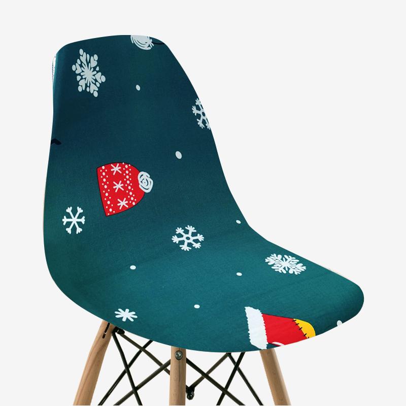 Floral Printed Shell Chair Covers Elastic Seat Cushion Cover Protector for Chairs Fitted Kitchen Living Room for Home Decor 1pc