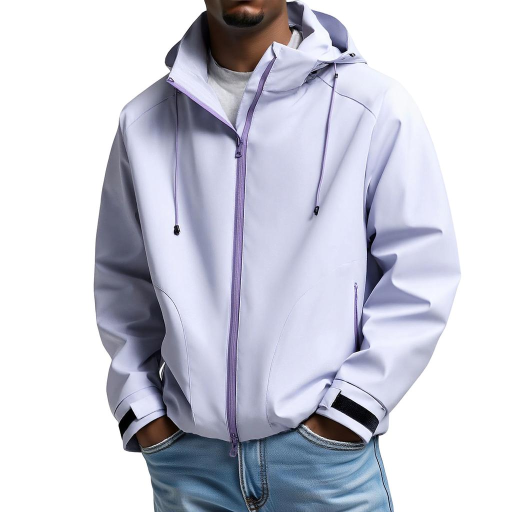 Men's  Leisure  Loose  Windbreaker  Hooded  Hood  Coat