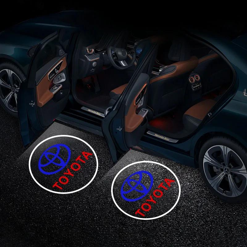 

2pcs LED Door Welcome Projection Logo Light for Toyota Camry Highlander Land Cruiser Avalon Reiz Prado Rav4 Crown CHR Accessory