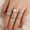 7Pcs/Set Irregular Geometric Metal Rings for Men Women Temperament Simplicity Gold Color Opening Rings Party Jewelry Accessories