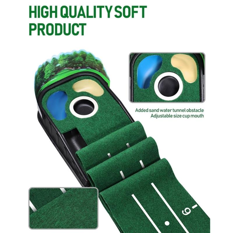 Light weight ABS Golf Practice Mat with Noise Reduction Surfaces for Quiet Durability Use at Homes or Course