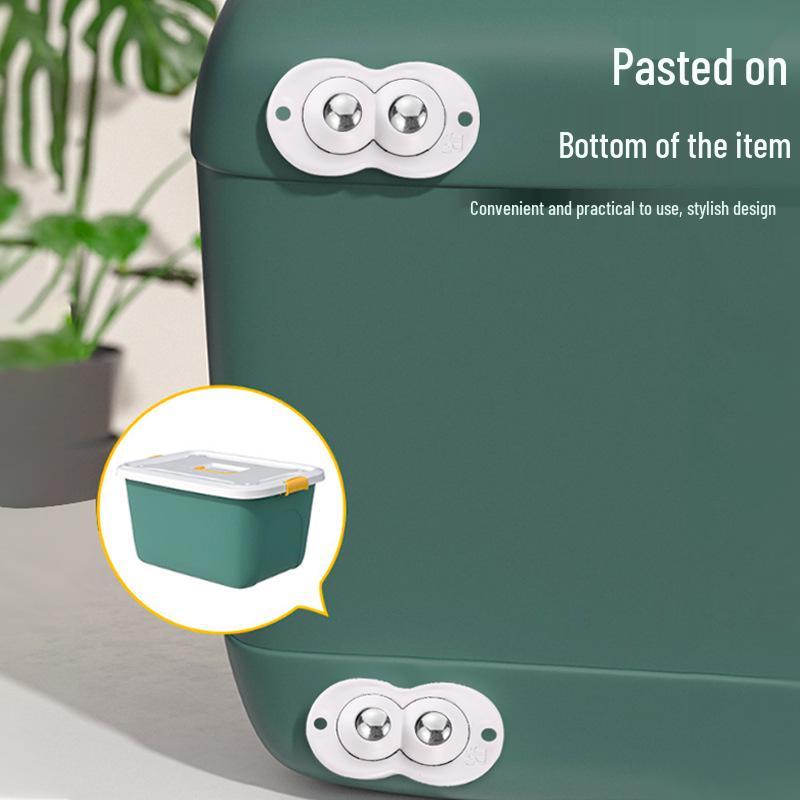 Adhesive Roller Wheels for Trash Can, No-Drill, 4-Pack Universal Base Accessory