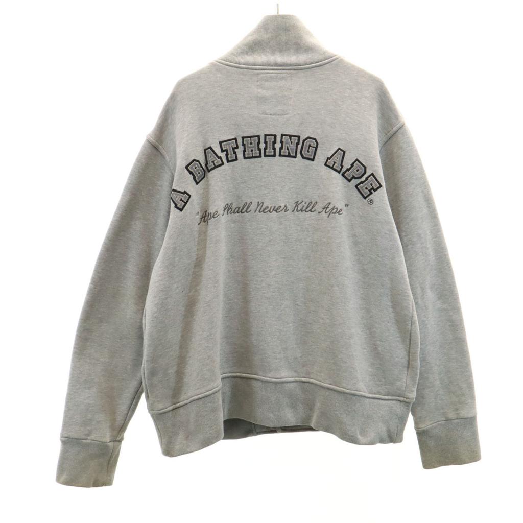 A BATHING APE made in Japan sweat Stajan M gray Back brushed Men's Used
