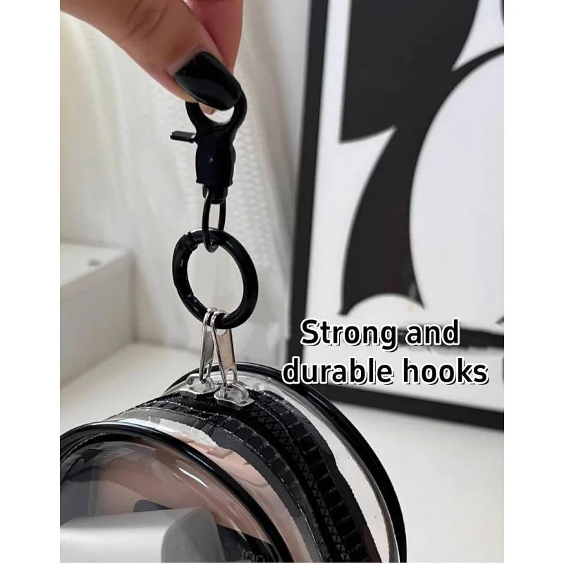 Schmuck Organizer Transparente Aufbewahrungsbox Rund PVC Transparent Kosmetiktaschen Tragbare Aufbewahrungsbeutel für Reise Kopfhörer