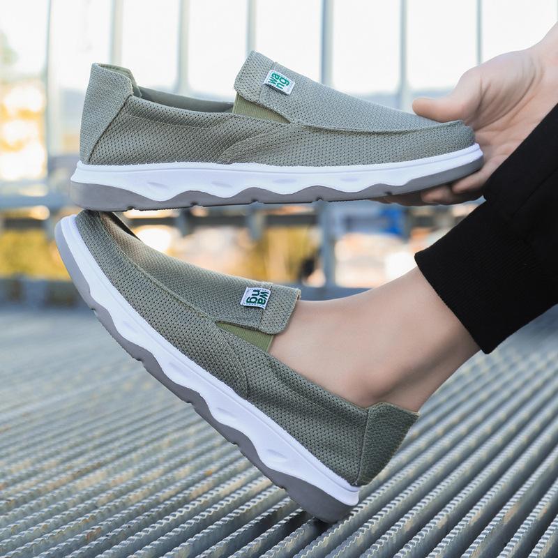 Summer Thin Men's Cloth Shoes Breathable Mesh Old Beijing Cloth Shoes Soft-soled Casual Men's Shoes Flat Men's Cloth Shoes