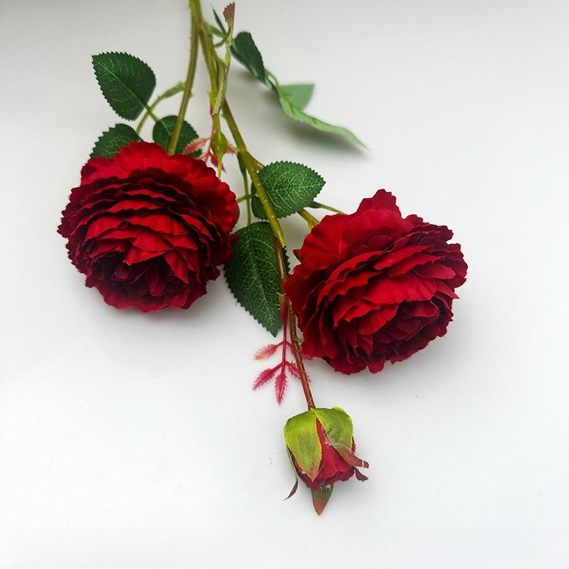 Artificial Flower Fake Silk Peonies Used for Home Room Vase Decoration Christmas Wreath Wedding Bouquet Party Accessories
