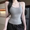American Spice Girl Vest Women's Own Chest Pad Sports Small Suspender Slim and Skinny Fashion Casual T-Shirt Top
