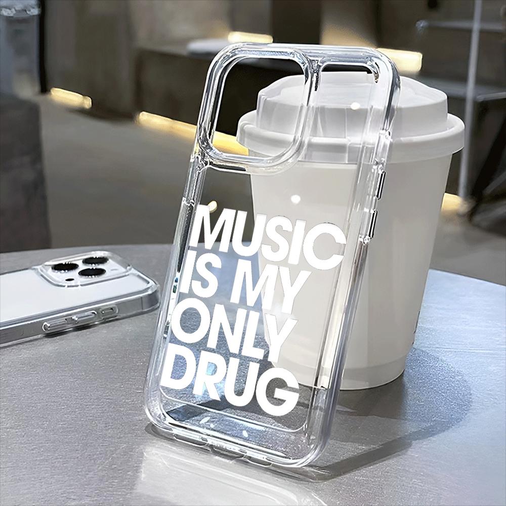 Musical Notes Clear Phone Case For IPhone 16 13 15 11 Pro 12 14 17 Pro Max 17 Air 15 Plus Shockproof Cover Silicone Soft Fundas
