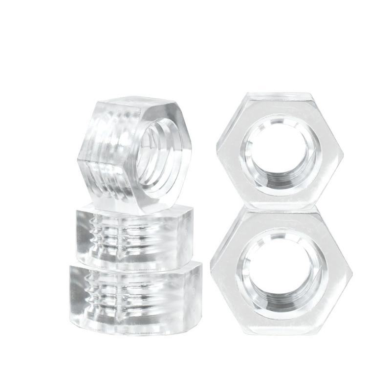 10/50pcs Acrylic Transparent Hexagon Nut M2.5 M3 M4 M5 M6 Clear Nylon Plastic Metric Hex Nuts Hardware