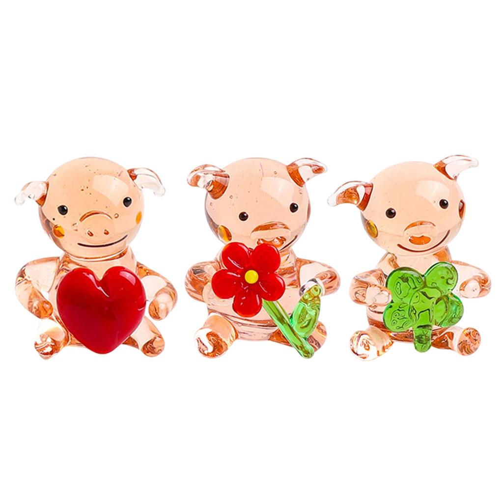 Artistic Clear Pig Figurine Animal Craft Suitable For Coffee Table
