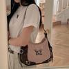 New American Retro Butterfly Color-Block Rivet Motorcycle Underarm Bag Original High-End Feel Single Shoulder Bag Crossbody Bag