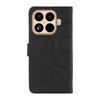For Xiaomi 15T Pro Wallet Case Leather Phone Cover Stand with Curved Line Design -  Black
