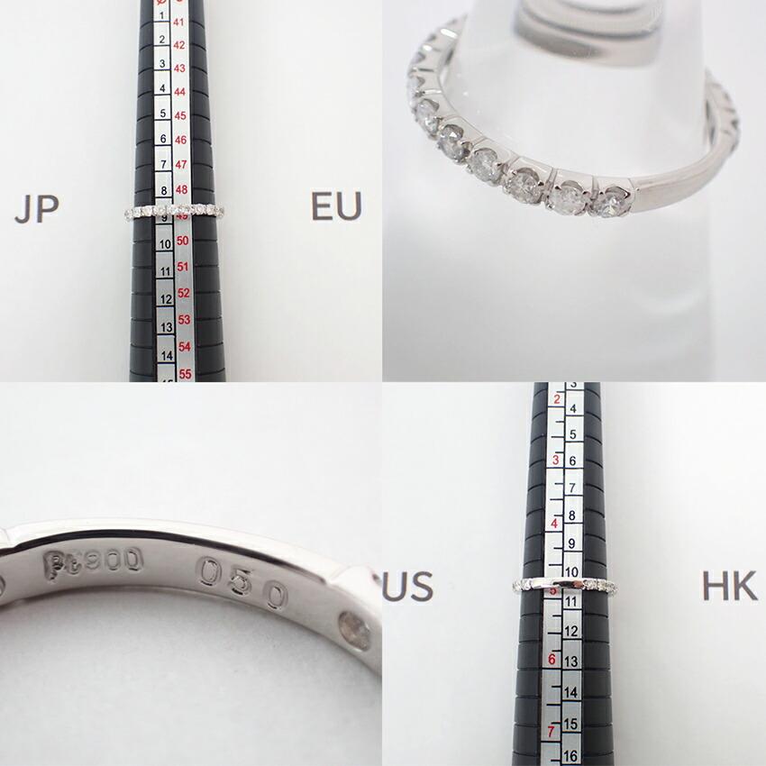 [Used] Pt900 Diamond Half Eternity Ring / Size 8 / j54-8