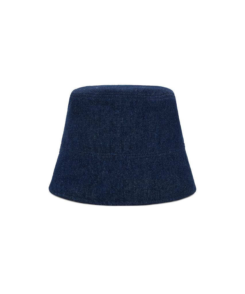 Bajal Va Studded Non-Washed Denim Drop Bucket Hat Indigo
