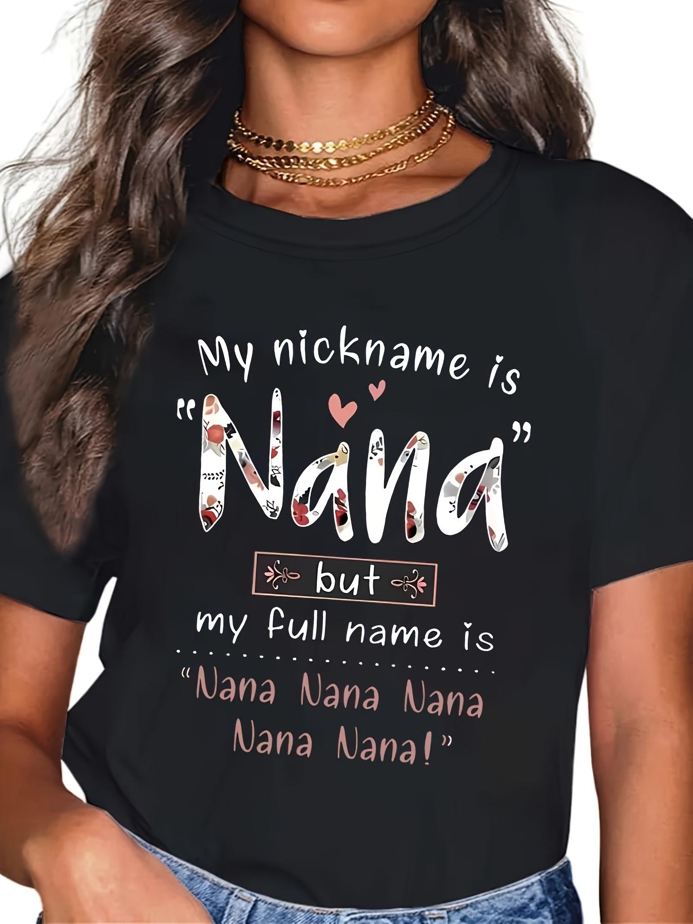 

NANA Letter Pattern Print - Casual Round Neck Design, Comfortable for All Seasons, Fitted Style. S разноцветный