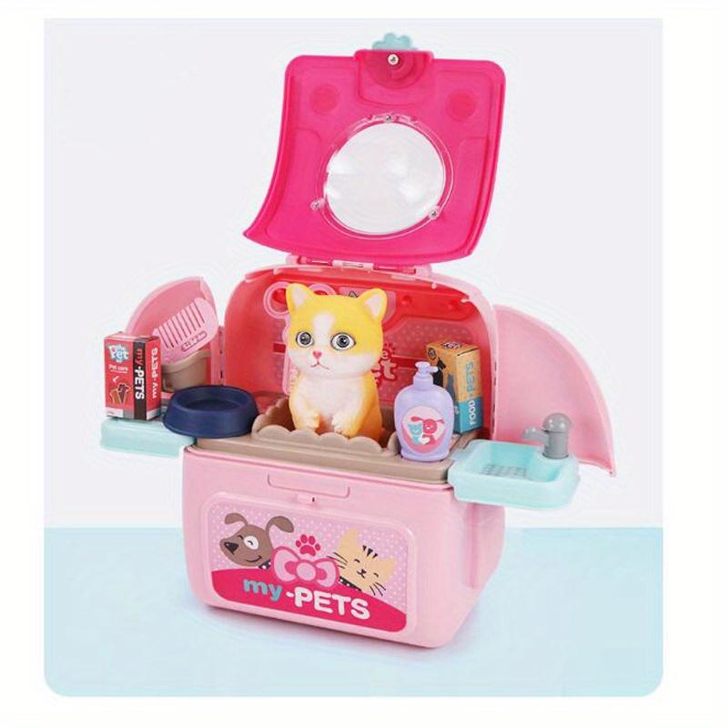 

Игровой набор для ухода за домашними животными, набор для детей, ролевые игры с врачом, ветеринарные игрушки для ухода за собаками, переноска для щенков, рюкзак для кормления собак