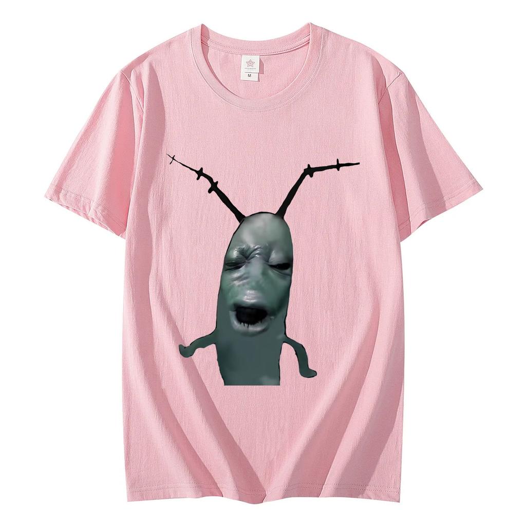 Cursed Plankton Funny Meme Graphic T Shirts Casual Comfort Short Sleeve Tshirt High Quality Fashion Oversized Tshirts Unisex