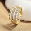 Luxury Female White Zircon Stone Gold Color Wedding Rings Promise Open Adjustable Engagement  For Women