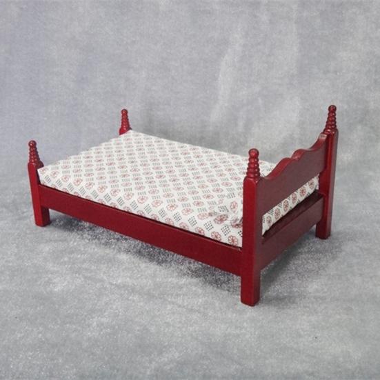 Vintage DIY Puust Miniatuurne Mööbel Nukumaja Üheinimesevoodi Dekoratsiooniks